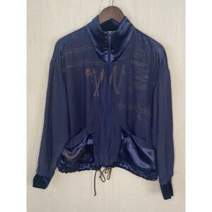 Vintage KD Spring‎ Womens Satin Y2K Art to Wear Jacket Size S Streetwear Chic